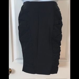 NEW BCX Black Stretch Gathered Ruched Pencil Skirt
